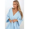 Blue Chalatas mėlynas medvilninis su diržu Mėlyna Lady