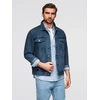 Men's denim katana jacket with washem - mėlynas V4 OM-JADJ-0219
