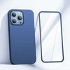 Blue priekinis ir galinis dangtelis iPhone 13 Pro + grūdinto stiklo ekrano apsauga mėlyna (JR-BP935 mėlynas)