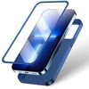 Blue priekinis ir galinis dangtelis iPhone 13 Pro Max + grūdinto stiklo ekrano apsauga mėlyna (JR-BP928 mėlynas)