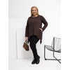 Tunika moterims plus size tamsiai ruda