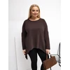 Tunika moterims plus size tamsiai ruda