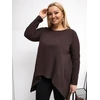 Tunika moterims plus size tamsiai ruda
