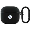 BMW BMA4SSLBK AirPods 4 ausinių dėklas juodos spalvos Geniune Leather Sidabrinis Logo