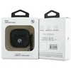 BMW BMA4SSLBK AirPods 4 ausinių dėklas juodos spalvos Geniune Leather Sidabrinis Logo