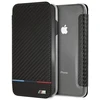 BMW BMTRBKI65PUCARTCBKApple iPhone XS Max book dėklas telefonui juodos spalvos Carbon Tricolor Stripe