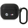 Dėklas BMW BMA322PVTK AirPods 3 gen dangtelis juodas/juodas Odinis išlenkta linija
