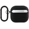 BMW BMA4SSLBK AirPods 4 dėklas juodos spalvos Geniune Leather sidabro spalvos Logo