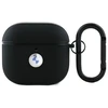 BMW BMA4SSLBK AirPods 4 dėklas juodos spalvos Geniune Leather sidabro spalvos Logo