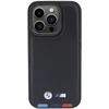 Dėklas BMW BMHCP15L22PTDK Apple iPhone 15 Pro 6.1″ juodos spalvos Leather Stamp Tricolor