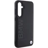 Originalus priekinio skydelio dėklas BMW BMHCS23FESLLBK, skirtas Samsung S23 FE (Leather Hot Stamp / juodas)