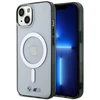 BMW BMHMP14SHCRS dėklas Apple iPhone 14 15 13 6.1″ skaidrus kietas dėklas Sidabrinis Ring MagSafe