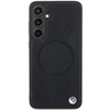 Dėklas BMW BMHMS24S23RTPK S24 S921 juodos spalvos kietas dėklas Signature Leather Half Textured & Circle MagSafe