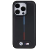 Dėklas BMW BMHCP15L22 PVTK Apple iPhone 15 Pro 6.1″ juodos spalvos kietas dėklas Quilted Tricolor