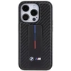 Dėklas BMW BMHCP15LGSPCCK Apple iPhone 15 Pro 6.1″ juodos spalvos kietas dėklas Grip Stand Smooth & Carbon
