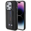 BMW Grip Stand Smooth & Perforated dėklas iPhone 15 Pro - juodas