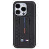 BMW Grip Stand Smooth & Perforated dėklas iPhone 15 Pro - juodas