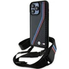 Dėklas BMW BMHCP15X23 PSVTK Apple iPhone 15 Pro Max 6.7″ juodos spalvos kietas dėklas M Edition Carbon Tricolor Line