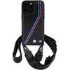 Dėklas BMW BMHCP15L23PSVTK Apple iPhone 15 Pro 6.1″ juodos spalvos hardcase M Edition Carbon Tricolor Lines & Strap