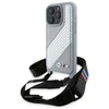 BMW BMHCP16L23PSCCG Apple iPhone 16 Pro 6.3" pilkas kietas dėklas M Edition anglies pluošto juostele ir dirželiu