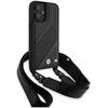 Dėklas BMW BMHCP16S23PSCCK Apple iPhone 16 6.1″ juodos spalvos hardcase M Edition Carbon Stripe & Strap