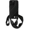Dėklas BMW BMHCP16X23PSCCK Apple iPhone 16 Pro Max 6.9″ juodos spalvos hardcase M Edition Carbon Stripe & Strap