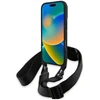 Dėklas BMW BMHCP16L23PSVTK Apple iPhone 16 Pro 6.3″ juodos spalvos hardcase M Edition Carbon Tricolor Lines & Strap
