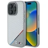 BMW BMHMP16L23 PUDTS Apple iPhone 16 Pro 6.3″ pilkas kietas dėklas M Carbon Tricolor Line MagSafe