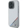 BMW BMHMP16L23 PUDTS Apple iPhone 16 Pro 6.3″ pilkas kietas dėklas M Carbon Tricolor Line MagSafe