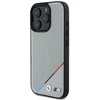 BMW BMHMP16L23 PUPDG Apple iPhone 16 Pro 6.3″ pilkas kietas dėklas M Perforated Tricolor Line MagSafe