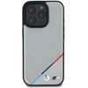 BMW BMHMP16L23 PUPDG Apple iPhone 16 Pro 6.3″ pilkas kietas dėklas M Perforated Tricolor Line MagSafe
