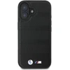 BMW BMHMP16S23 PUSPK Apple iPhone 16 6.1″ juodos spalvos kietas dėklas M Perforated And Stitched Line MagSafe