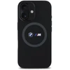 BMW BMHMP16S23SROK Apple iPhone 16 6.1″ juodos spalvos kietas dėklas M Silicone Printed Ring MagSafe