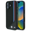 BMW BMHMP16S23 PUTRK Apple iPhone 16 6.1″ juodos spalvos kietas dėklas M Meshed Tricolor Stripes MagSafe