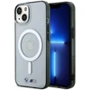 BMW BMHMP14MHCRS dėklas Apple iPhone 14 Plus 15 Plus 6.7″ skaidrus kietas dėklas Sidabrinis Ring MagSafe