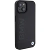 Dėklas BMW BMHMP15MSLLBK Apple iPhone 15 Plus 14 Plus 6.7″ juodos spalvos MagSafe Leather Hot Stamp