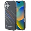 BMW BMHCP16M23HTRAK Apple iPhone 16 Plus 6.7″ juodos spalvos kietas dėklas Motorsport IML Random Stripes
