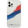 BMW BMHCP12LSKTGT Apple iPhone 12 Pro Max 6,7″ skaidrus kietas dėklas Motorsport Tricolor