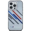 BMW BMHCP16L23HTRAG Apple iPhone 16 Pro 6.3″ pilkas kietas dėklas Motorsport IML Random Stripes