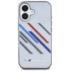 BMW BMHCP16M23HTRAG Apple iPhone 16 Plus 6.7″ pilkas kietas dėklas Motorsport IML Random Stripes