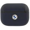 BMW BMAPSSLNA AirPods Pro dėklas navy Geniune Leather sidabro spalvos Logo