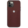 BMW BMHCP12MRSPPR Apple iPhone 12 / 12 Pro 6,1″ red kietas dėklas Leather Curve Perforate