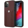 BMW BMHCP12MRSPPR Apple iPhone 12 / 12 Pro 6,1″ red kietas dėklas Leather Curve Perforate