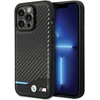 Dėklas BMW BMHCP13X22NBCK Apple iPhone 13 Pro Max 6.7″ juodos spalvos kietas dėklas Leather Carbon