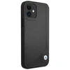 Apple iPhone 12 Mini BMW dėklas odinis Deboss (BMHCP12SRCDPK) juodos spalvos