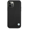 BMW BMHCP12MRCDPK Apple iPhone 12 / 12 Pro 6,1″ juodos spalvos kietas dėklas Leather Deboss