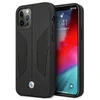 BMW BMHCP12MRSCSK Apple iPhone 12 / 12 Pro 6,1″ juodos spalvos kietas dėklas Leather Perforate Sides