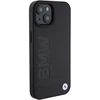 Dėklas BMW BMHCP15MSLLBK Apple iPhone 15 Plus 14 Plus 6.7″ juodos spalvos Leather Hot Stamp