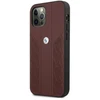 BMW BMHCP12LRSPPR Apple iPhone 12 Pro Max 6,7″ red kietas dėklas Leather Curve Perforate
