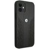 BMW BMHCP12SRSPPK iPhone 12 mini 5,4″ juodos spalvos kietas dėklas Leather Curve Perforate